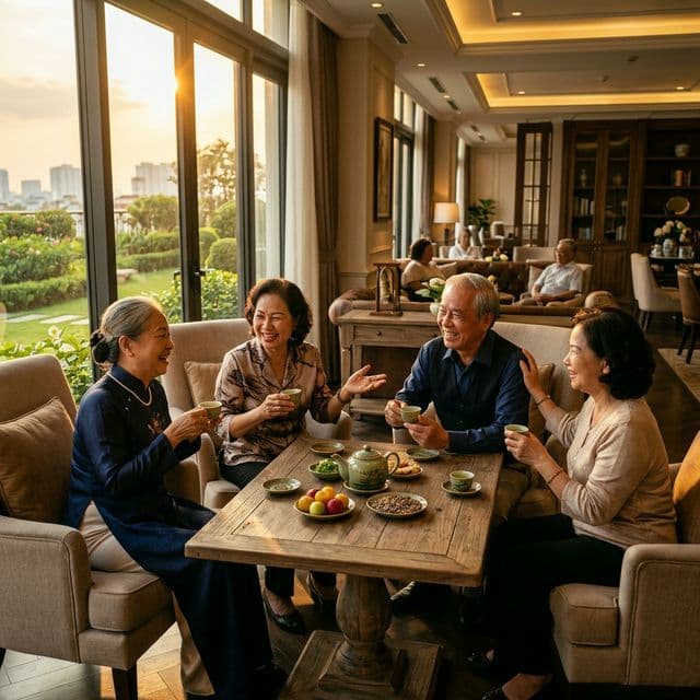 Community gathering of seniors